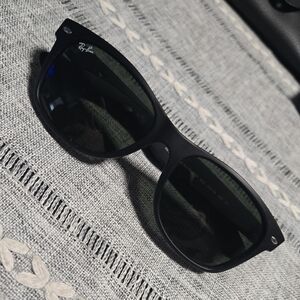 Ray-Ban RB2132 New Wayfarer Classic Sunglasses in Matte Black, Green G-15 Lenses